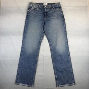 Paige Jeans Womens 30 Blue Lovejoy Distressed Relaxed Straight High Rise Denim
